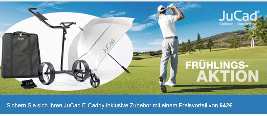 Frühlings Angebot: E-Caddy + gratis Zubehör + Rabatt